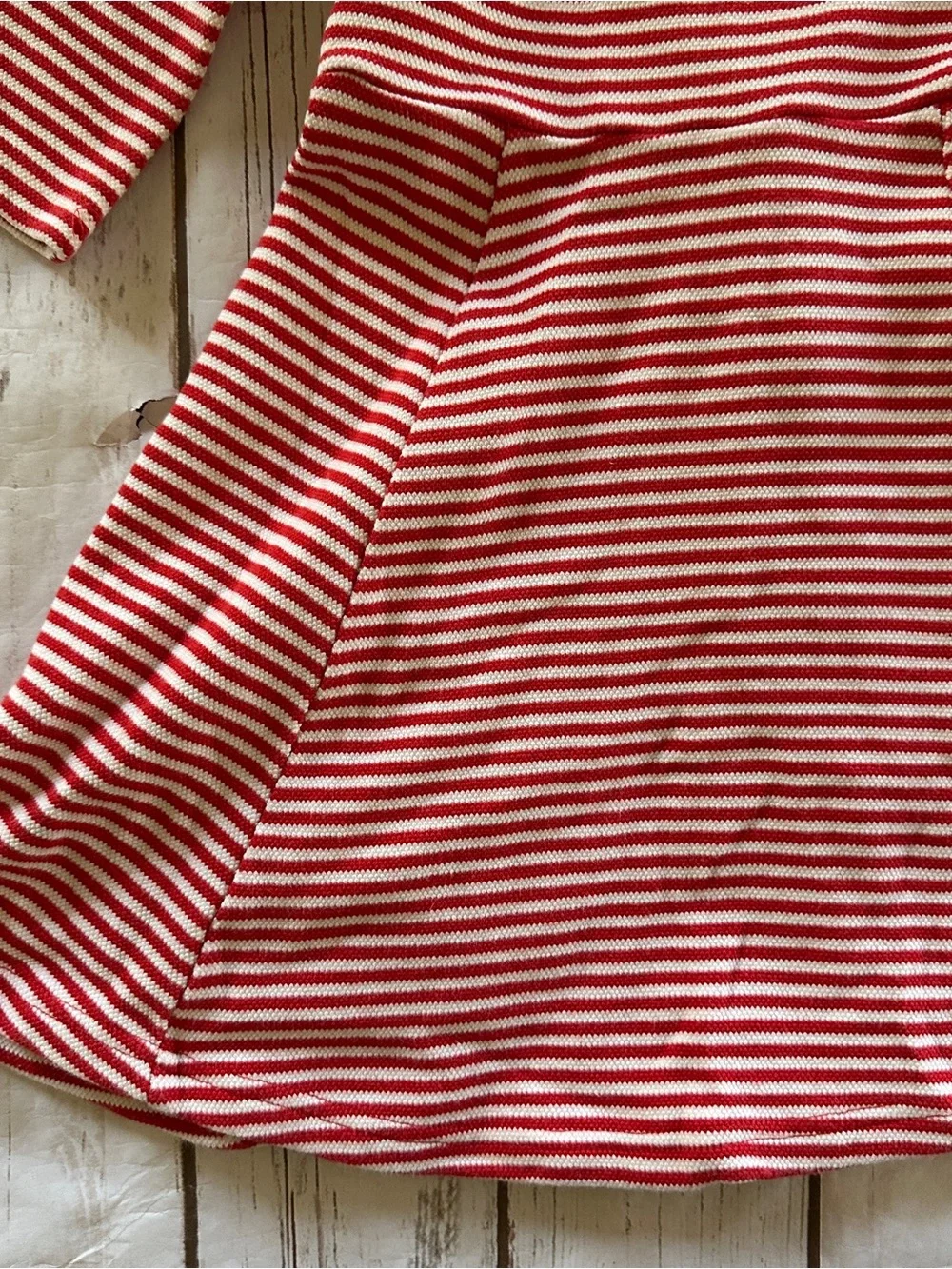 Mini Boden red and white striped dress